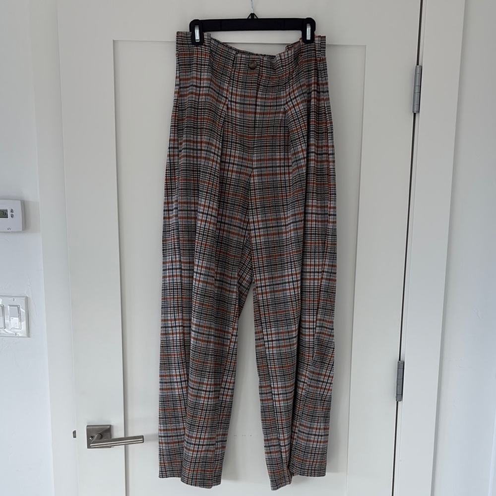 Wide Leg Plaid Women’s Pants